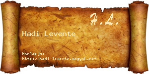 Hadi Levente névjegykártya